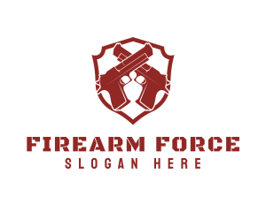 Gun Weapon Shield logo design