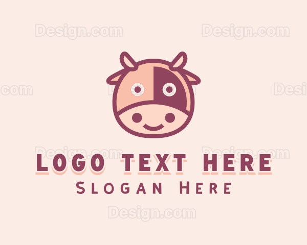 Cute Cow Cattle Logo