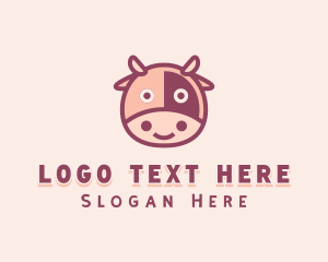 Cute Cow Head  logo