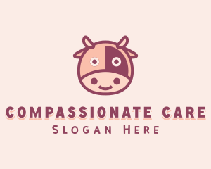 Cute Cow Cattle logo design