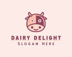 Cute Cow Cattle logo design