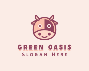 Cute Cow Cattle logo design