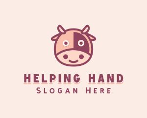 Cute Cow Cattle logo design