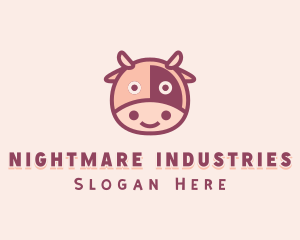 Cute Cow Cattle logo design