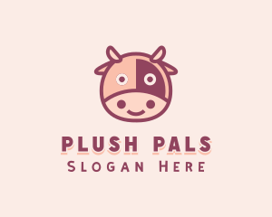 Cute Cow Cattle logo design