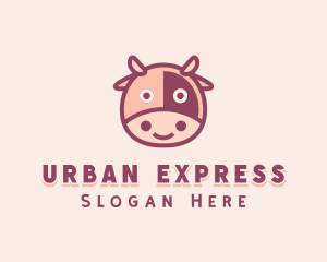 Cute Cow Cattle logo design