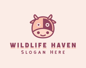 Cute Cow Cattle logo design