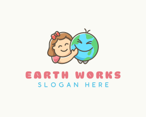 Girl Planet Earth logo design