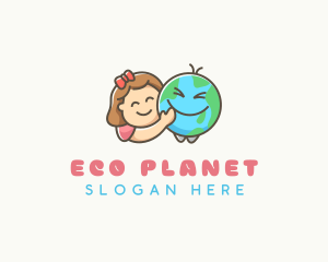 Girl Planet Earth logo design