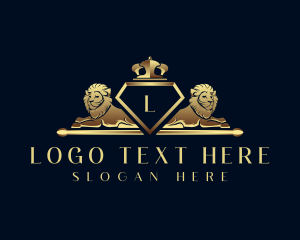 Elegant Crown Lion logo