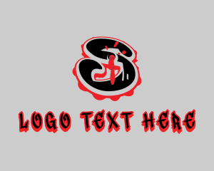 Shot - Splatter Graffiti Letter S logo design