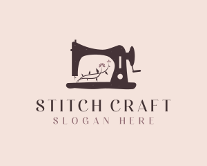 Sewing Machine Floral Seamstress logo