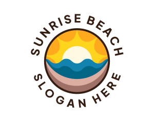 Sunrise Surfing Beach logo design