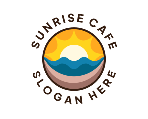 Sunrise Surfing Beach logo design