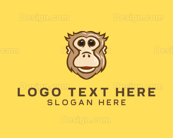 Cute Monkey Head Logo