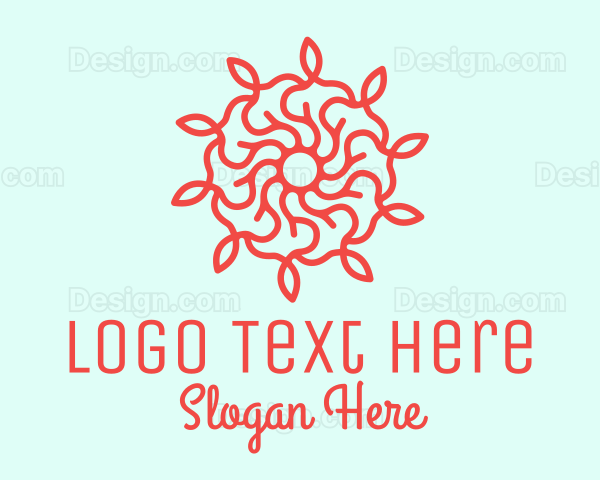 Red Flower Vine Logo