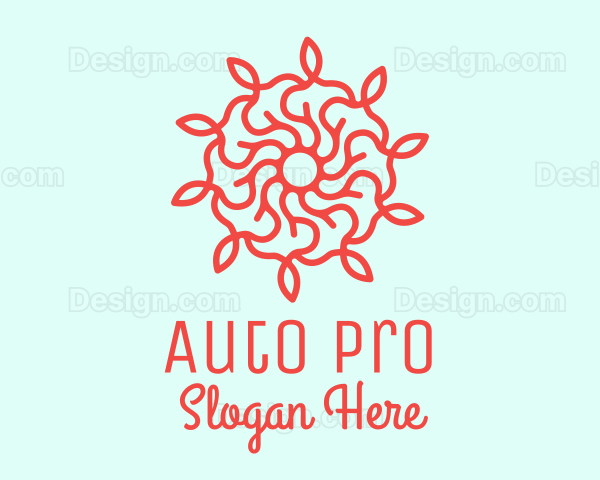 Red Flower Vine Logo