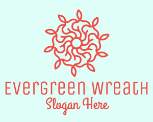 Red Flower Vine logo design