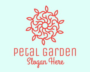 Red Flower Vine logo design