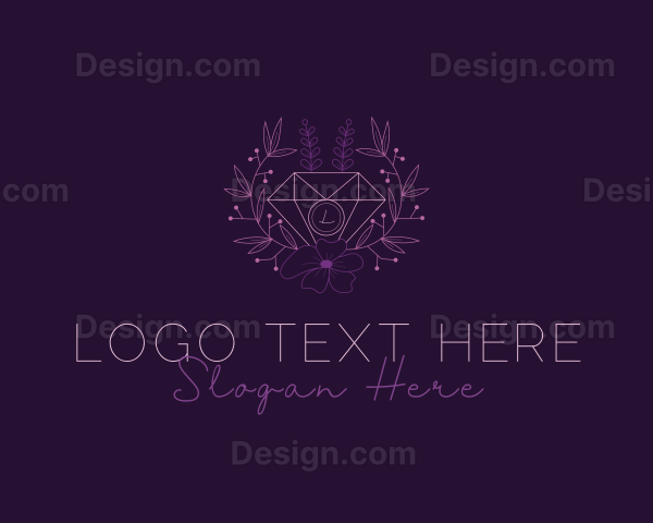 Feminine Floral Diamond Jewelry Logo