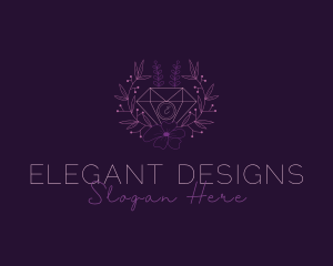 Feminine Floral Diamond Jewelry  logo design