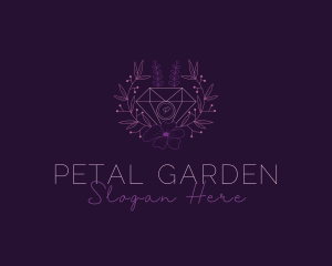 Feminine Floral Diamond Jewelry  logo design