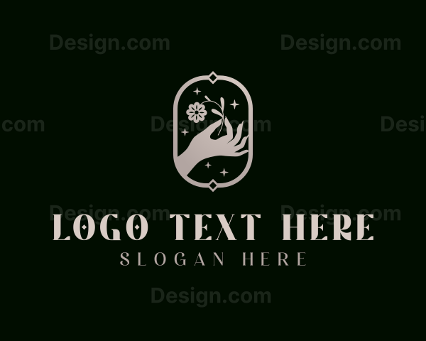 Stylish Flower Hands Logo