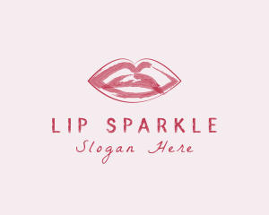 Woman Lips Brushstroke logo design