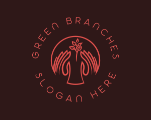 Round Hand Branch logo design