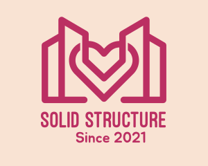 Heart Building Structure logo design