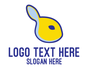 Blue & Yellow Bunny Rabbit logo