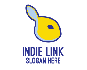 Blue & Yellow Bunny Rabbit logo
