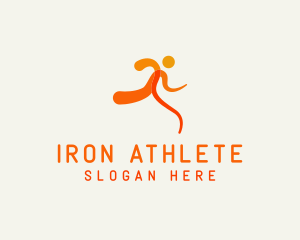 Running Man Athlete logo design