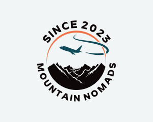 Airplane Trip Mountain logo design