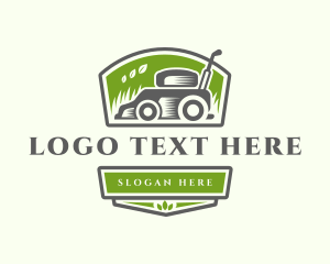 Grass Lawn Mower Logo