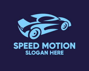 Blue Speed Car Racing logo design