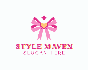 Heart Ribbon Accessory logo design