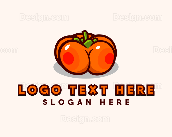 Erotic Persimmon Fruit Logo