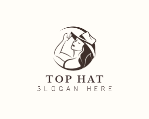 Woman Cowgirl Hat Fashion logo design