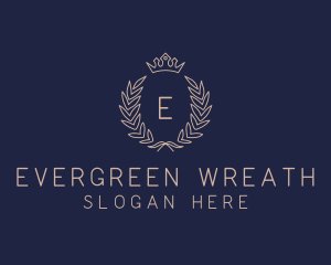 Laurel Crest Wreath Crown logo design