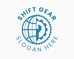 Globe Gear Wrench logo design