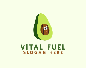 Vegan Avocado Fruit logo design