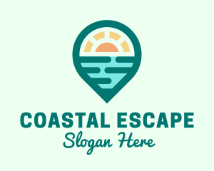 Coastal Beach Location logo design