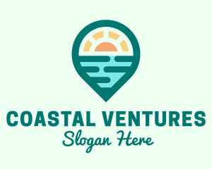 Coastal Beach Location logo design