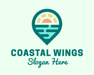 Coastal Beach Location logo design