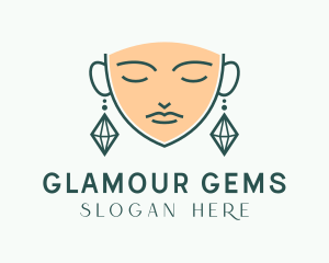 Woman Fashion Earring logo design