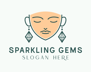 Woman Fashion Earring logo design