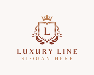 Luxury Hotel Crown Shield logo design