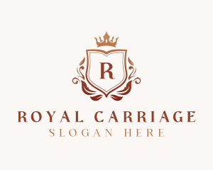 Luxury Hotel Crown Shield logo design