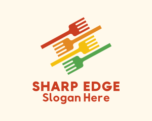 Diagonal Fork Placement logo design